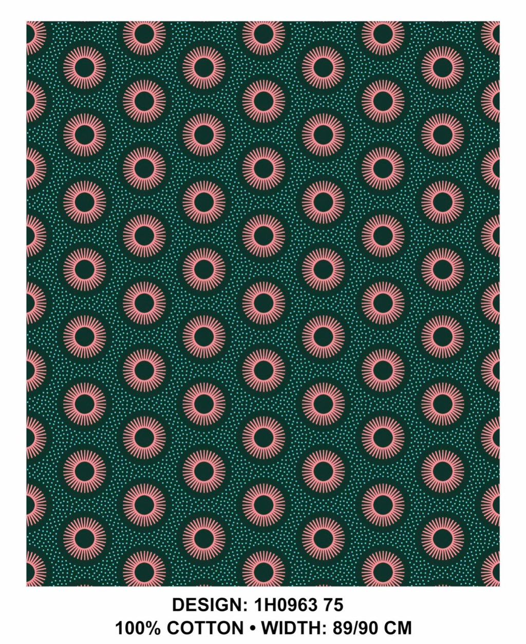Turquoise shweshwe fabric 90 cm wide