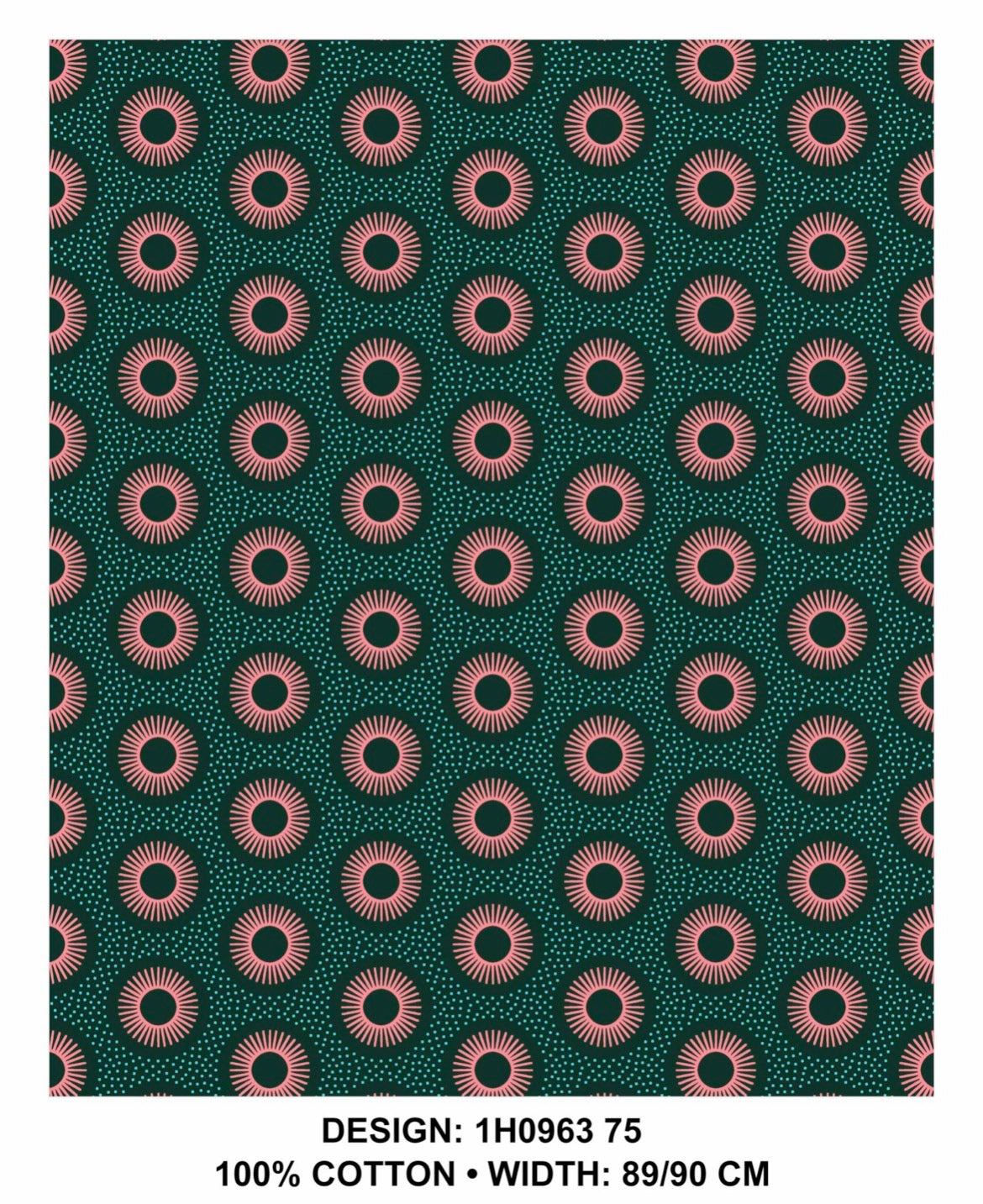 Turquoise shweshwe fabric 90 cm wide