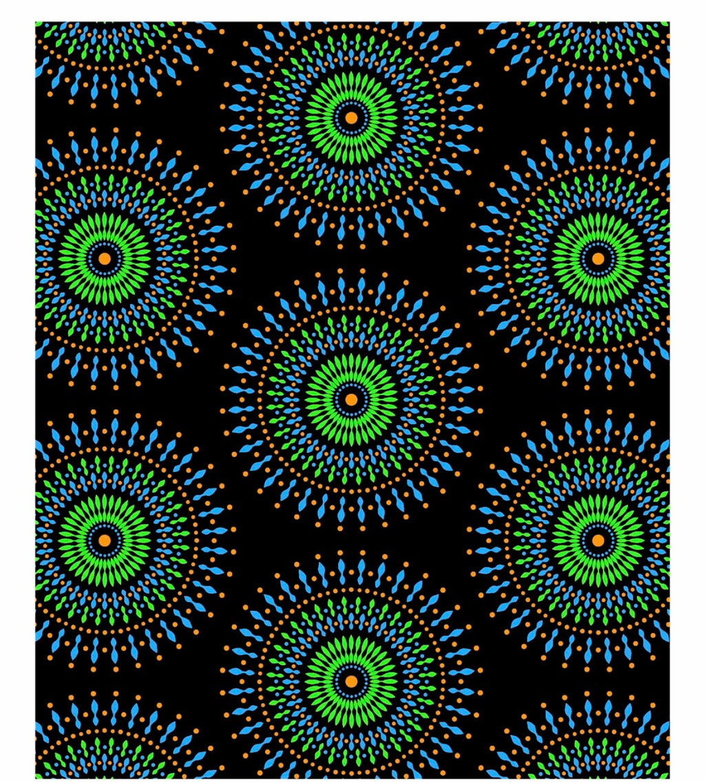 Green black Shweshwe fabric