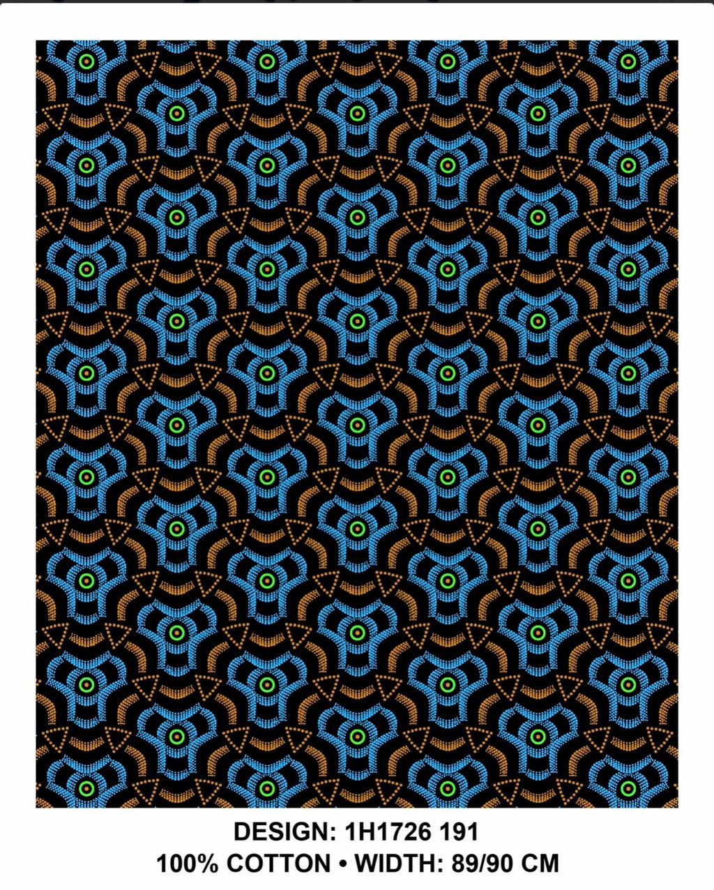 Green black Shweshwe fabric