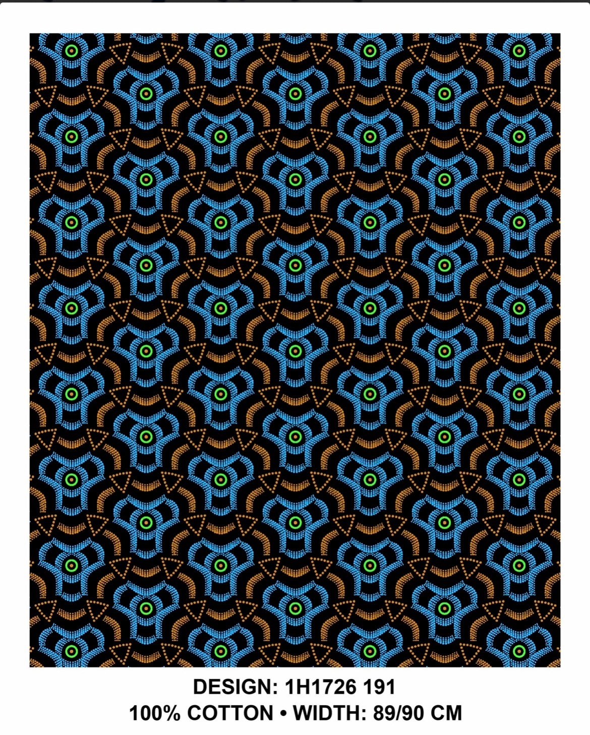 Green black Shweshwe fabric