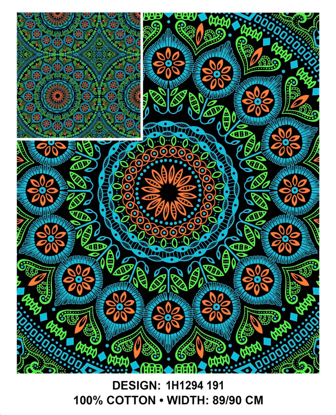 Green black Shweshwe fabric
