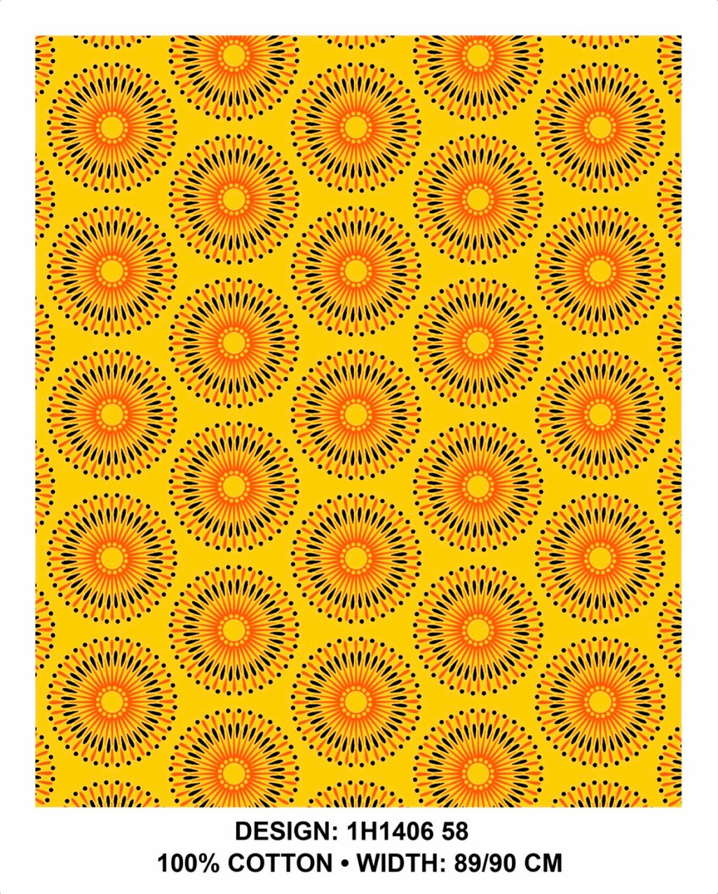 Yellow shweshwe fabric