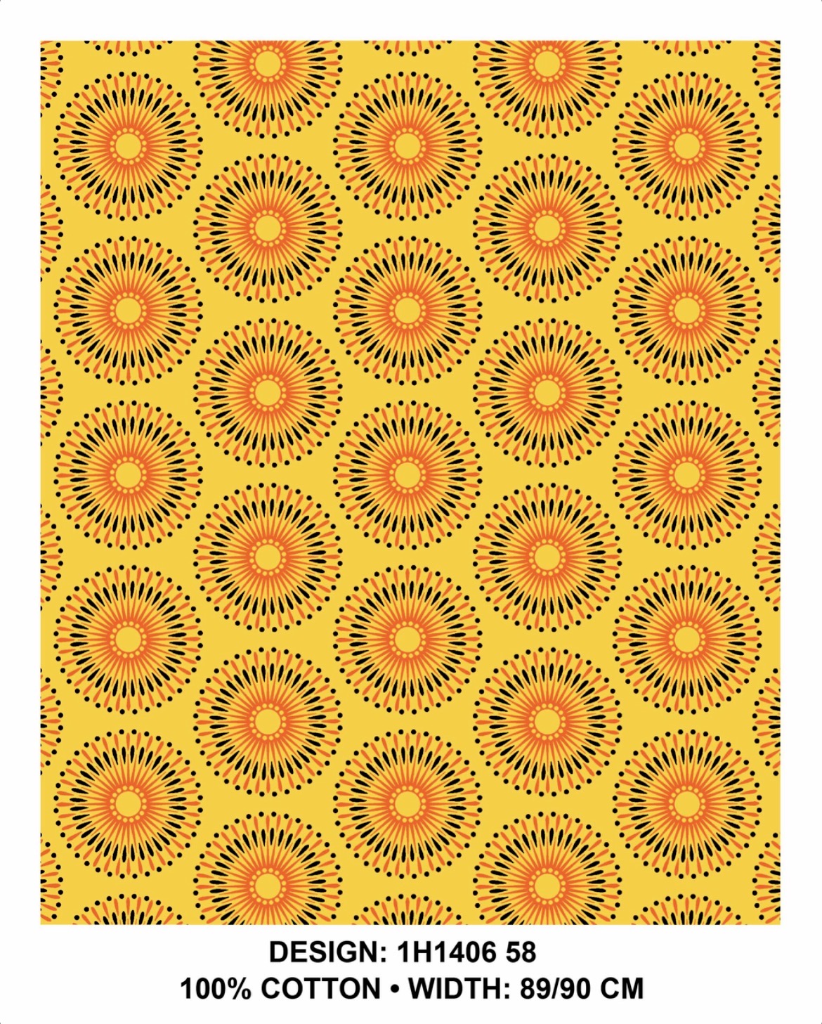 Yellow shweshwe fabric