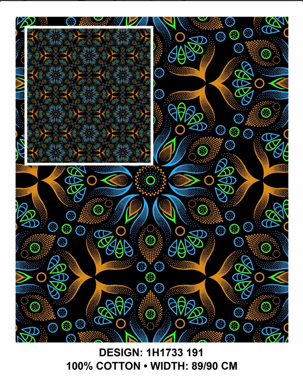 Green black Shweshwe fabric