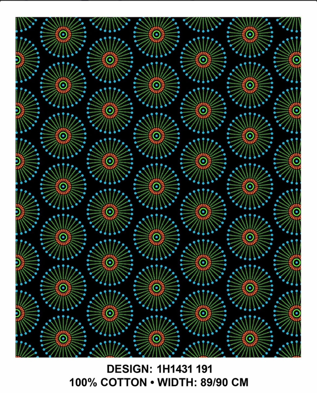 Green black Shweshwe fabric