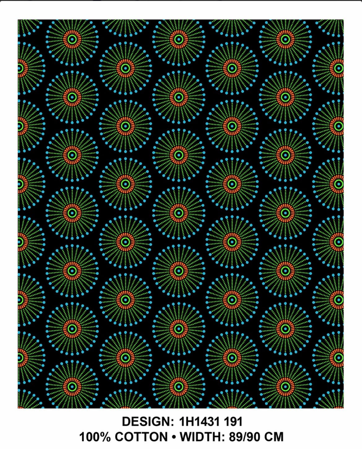 Green black Shweshwe fabric