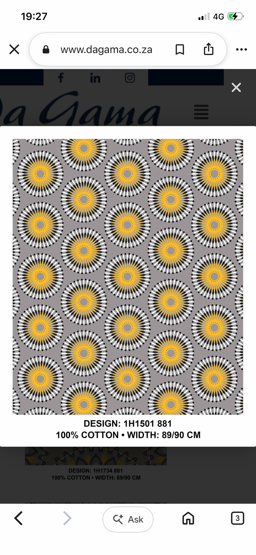 Grey shweshwe fabric