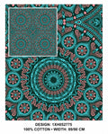 Turquoise shweshwe fabric 90 cm wide