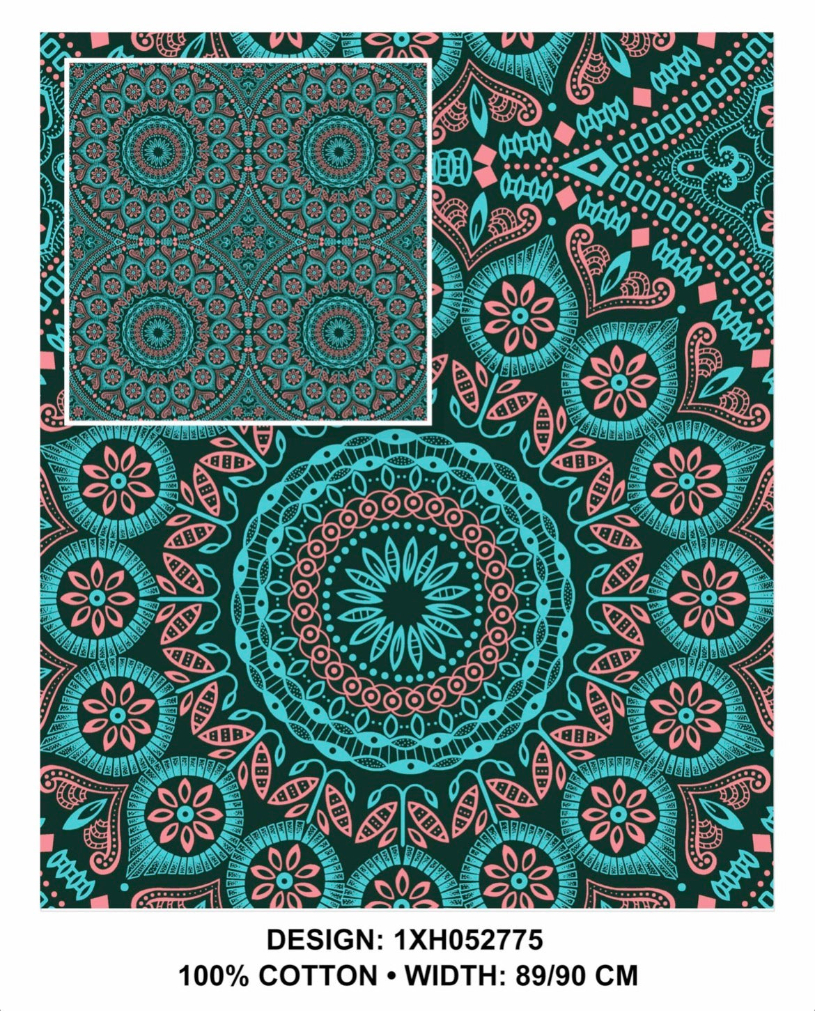 Turquoise shweshwe fabric 90 cm wide