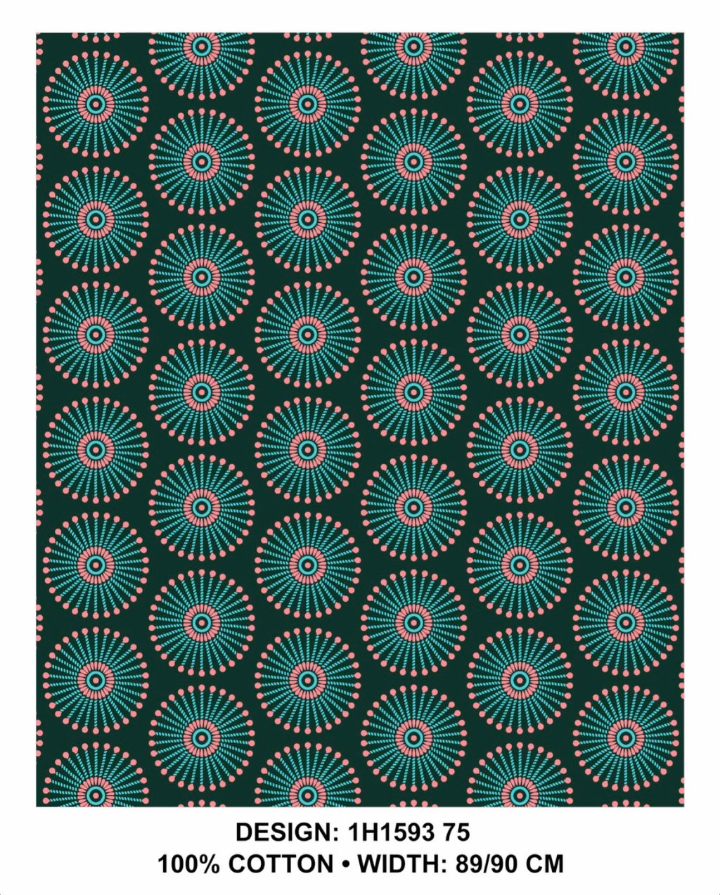 Turquoise shweshwe fabric 90 cm wide