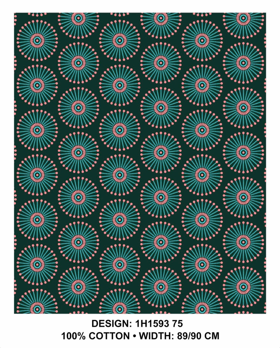 Turquoise shweshwe fabric 90 cm wide