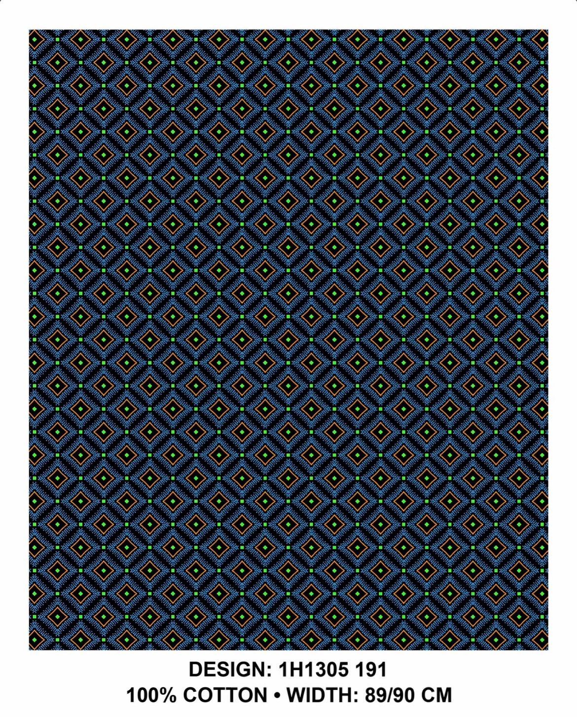 Green black Shweshwe fabric