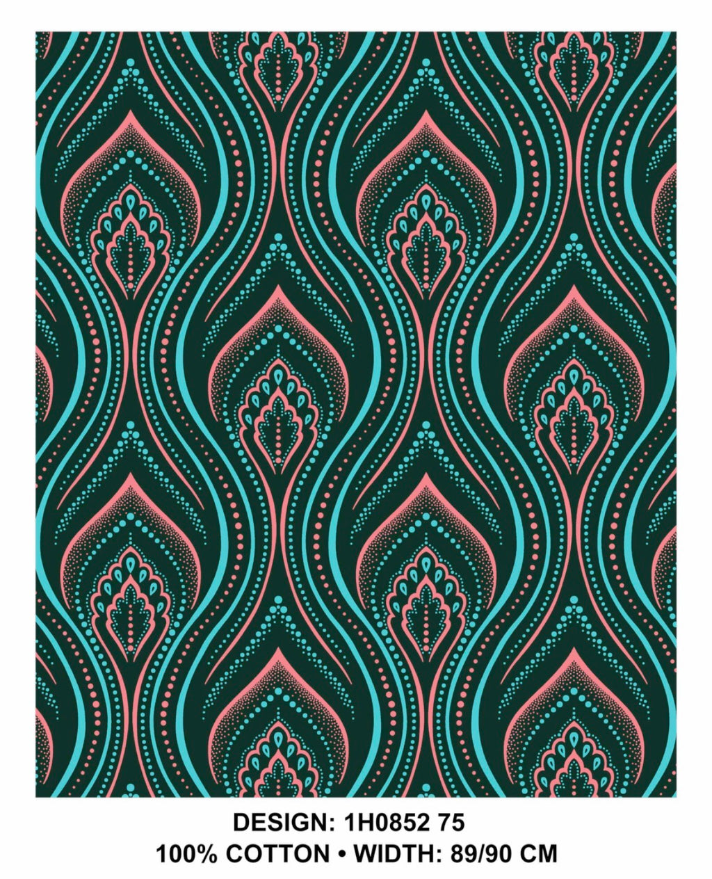 Turquoise shweshwe fabric 90 cm wide