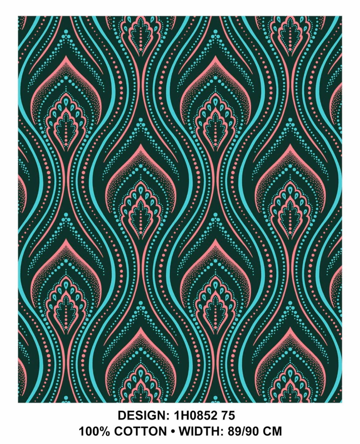 Turquoise shweshwe fabric 90 cm wide