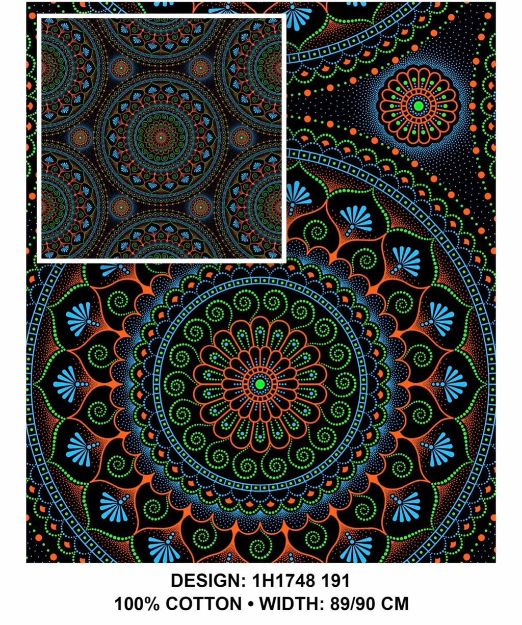 Green black Shweshwe fabric