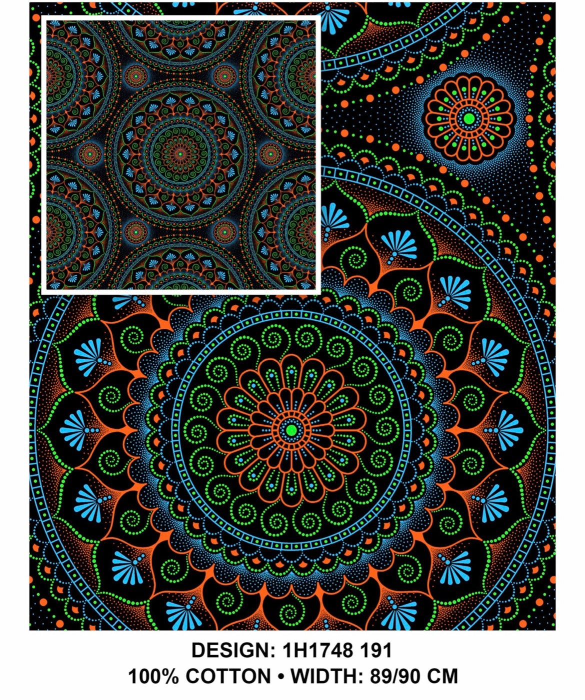 Green black Shweshwe fabric