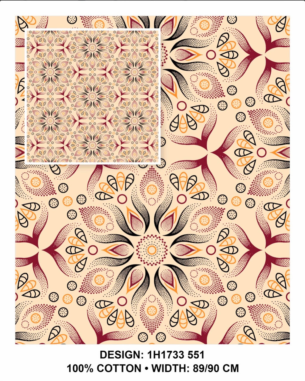 Cream shweshwe Fabric