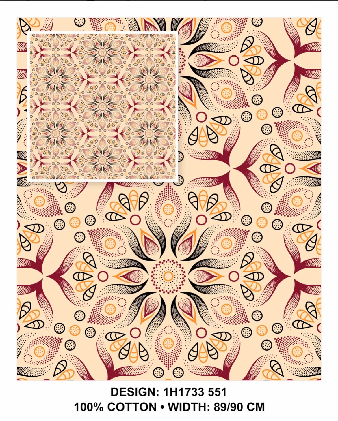 Cream shweshwe Fabric