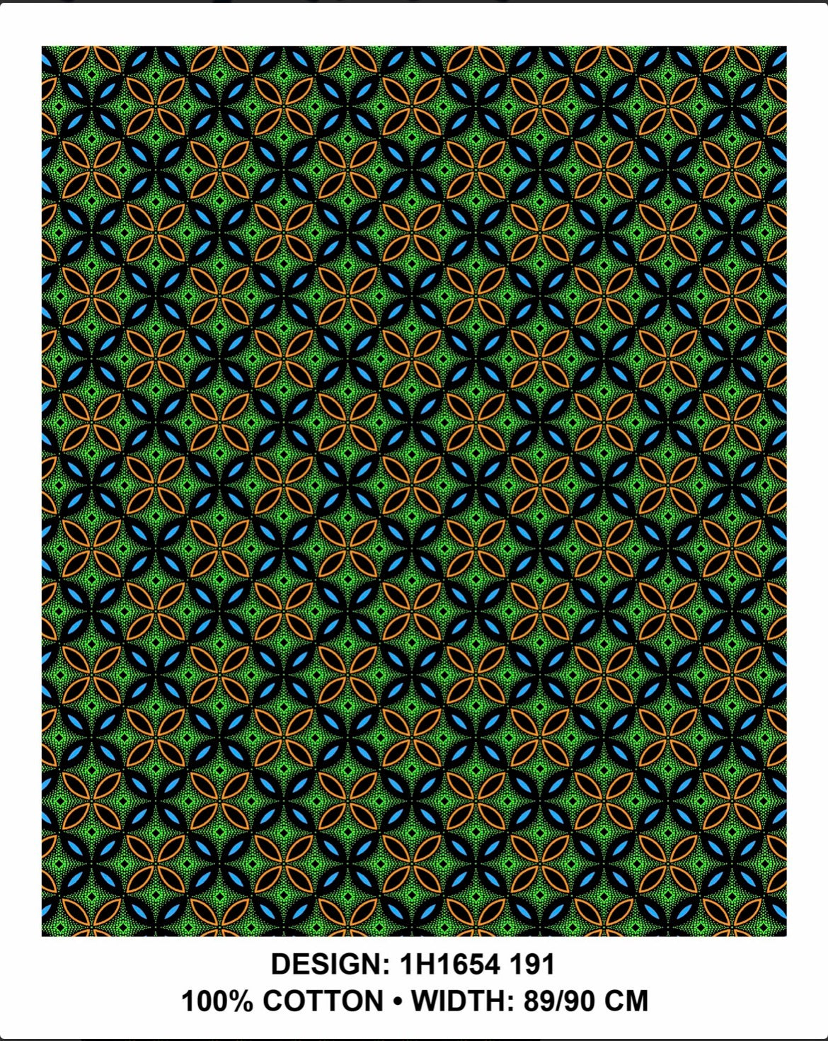 Green black Shweshwe fabric