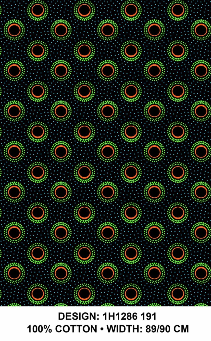Green black Shweshwe fabric