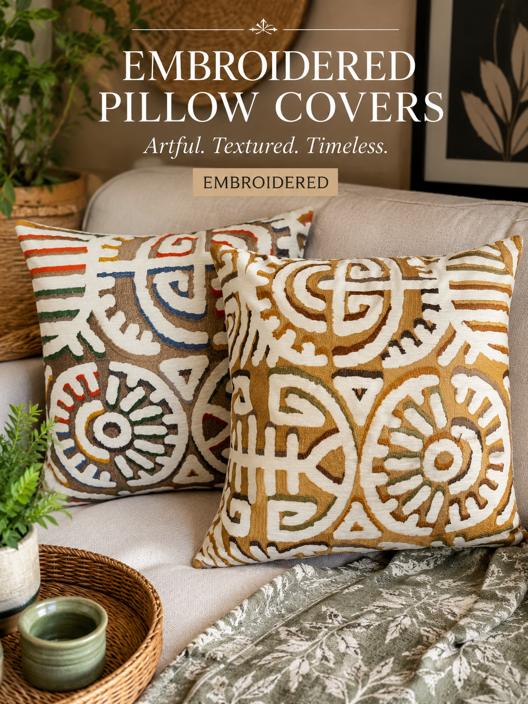 Cushion Cover - Embroidered