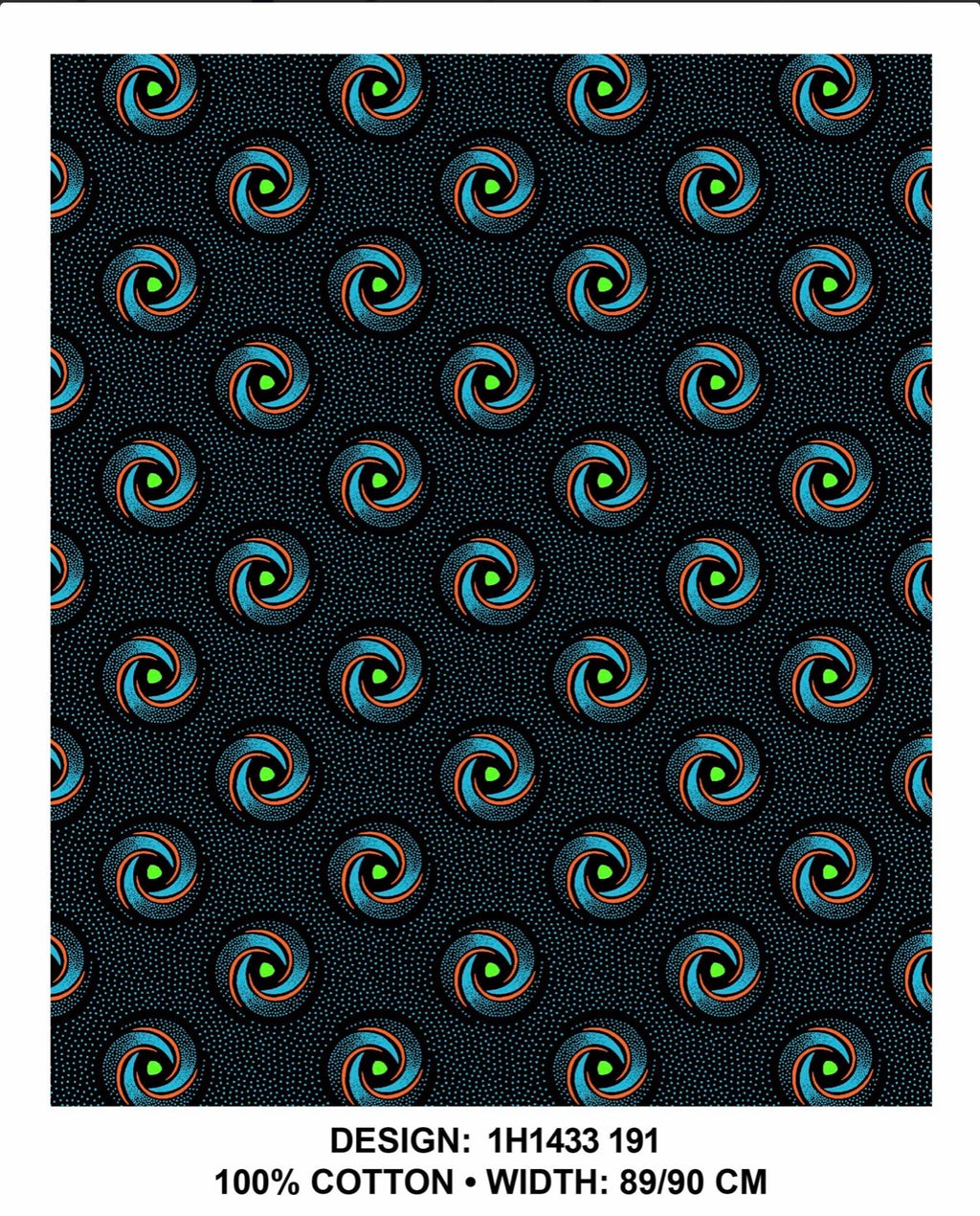 Green black Shweshwe fabric
