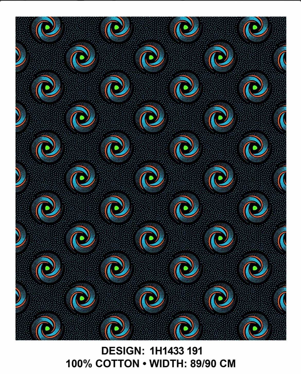 Green black Shweshwe fabric