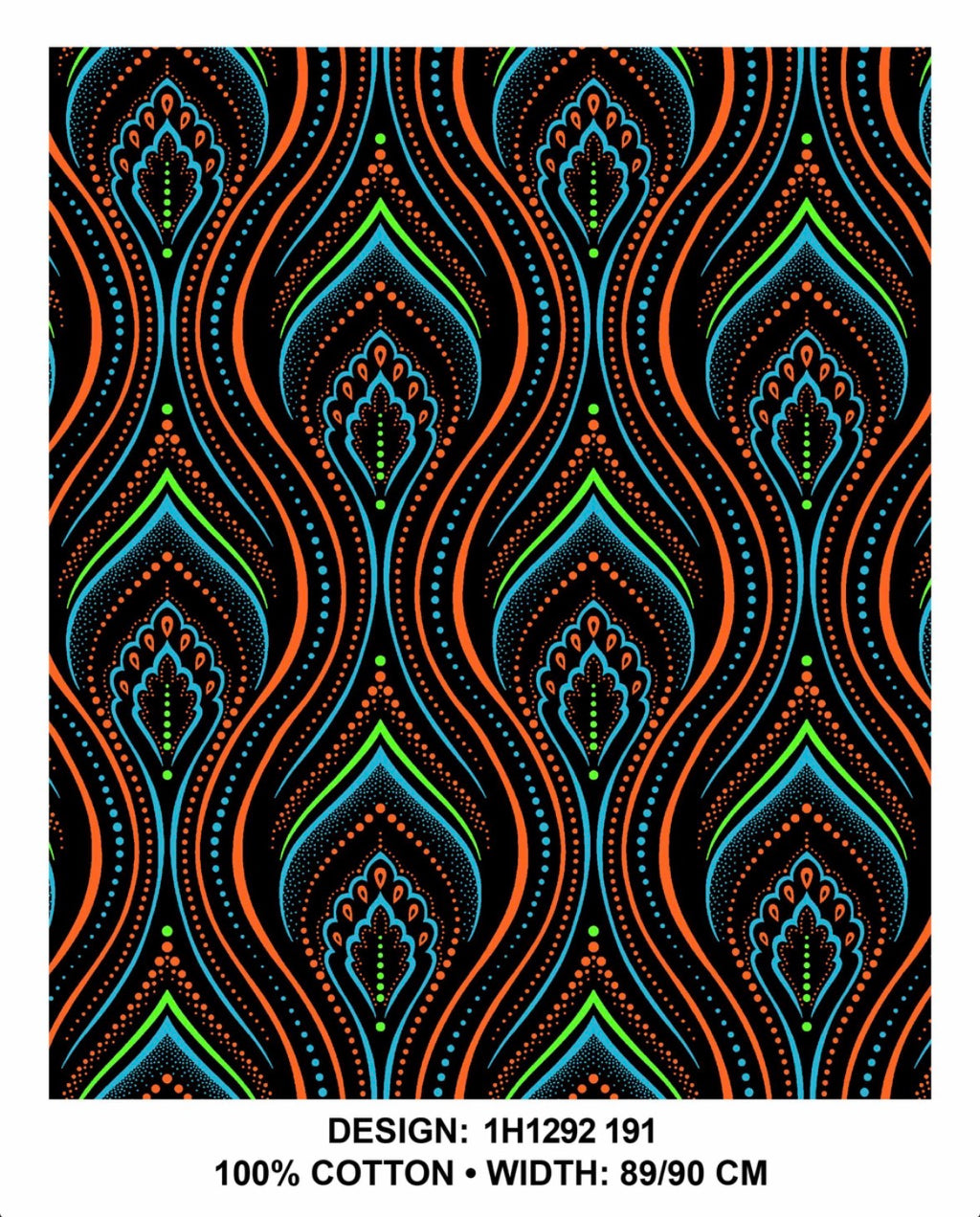Green black Shweshwe fabric