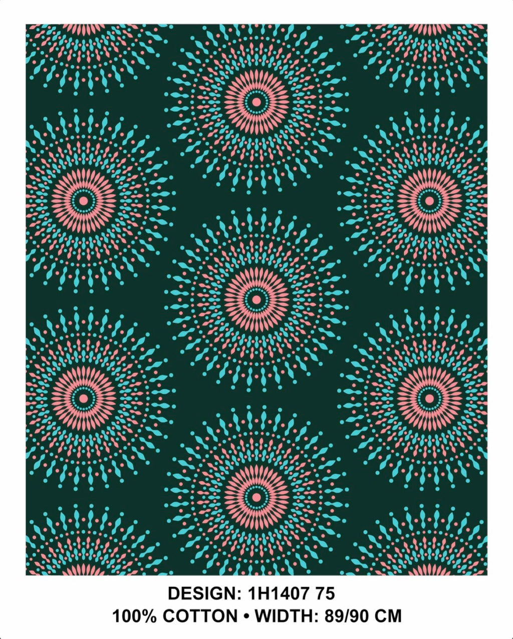 Turquoise shweshwe fabric 90 cm wide