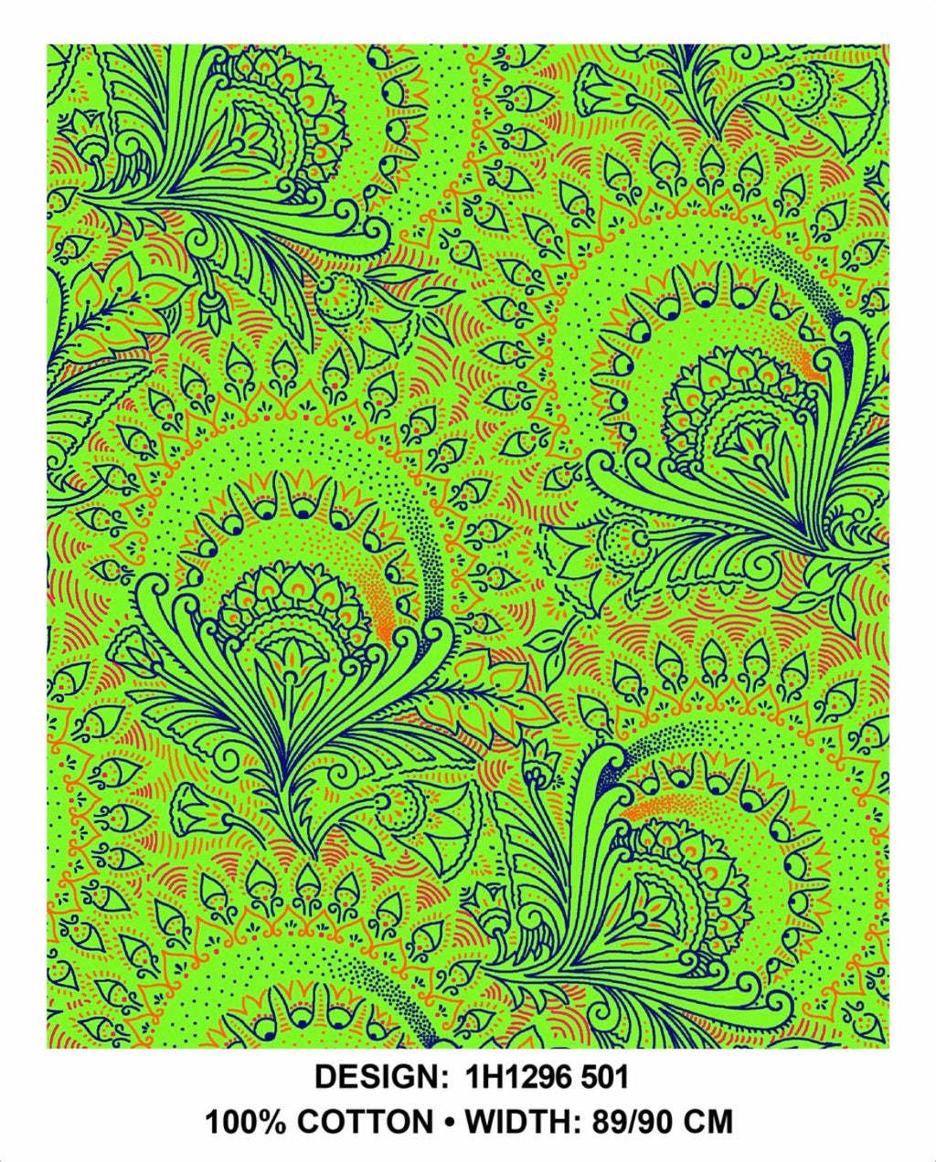 Lime Shweshwe fabric