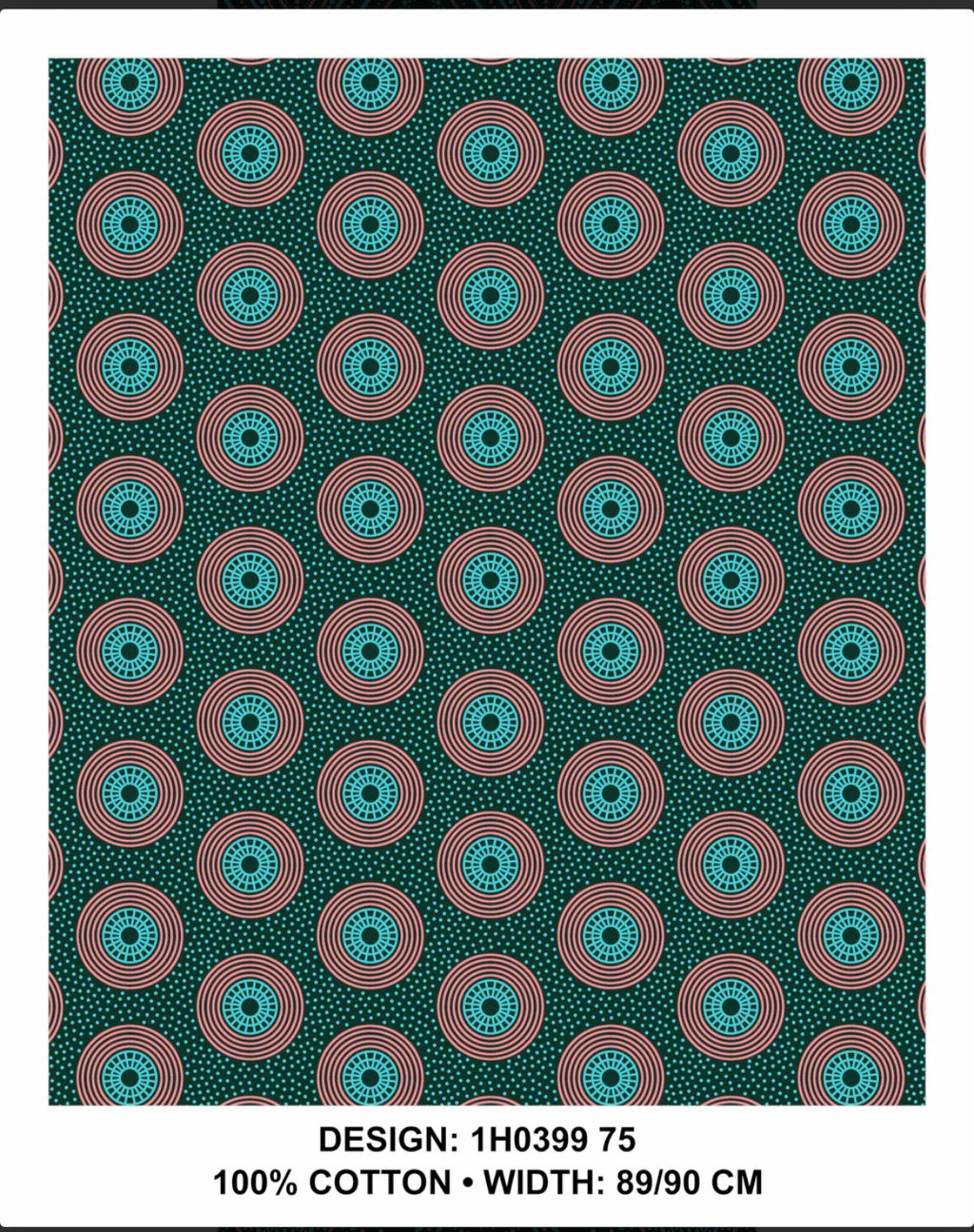 Turquoise shweshwe fabric 90 cm wide