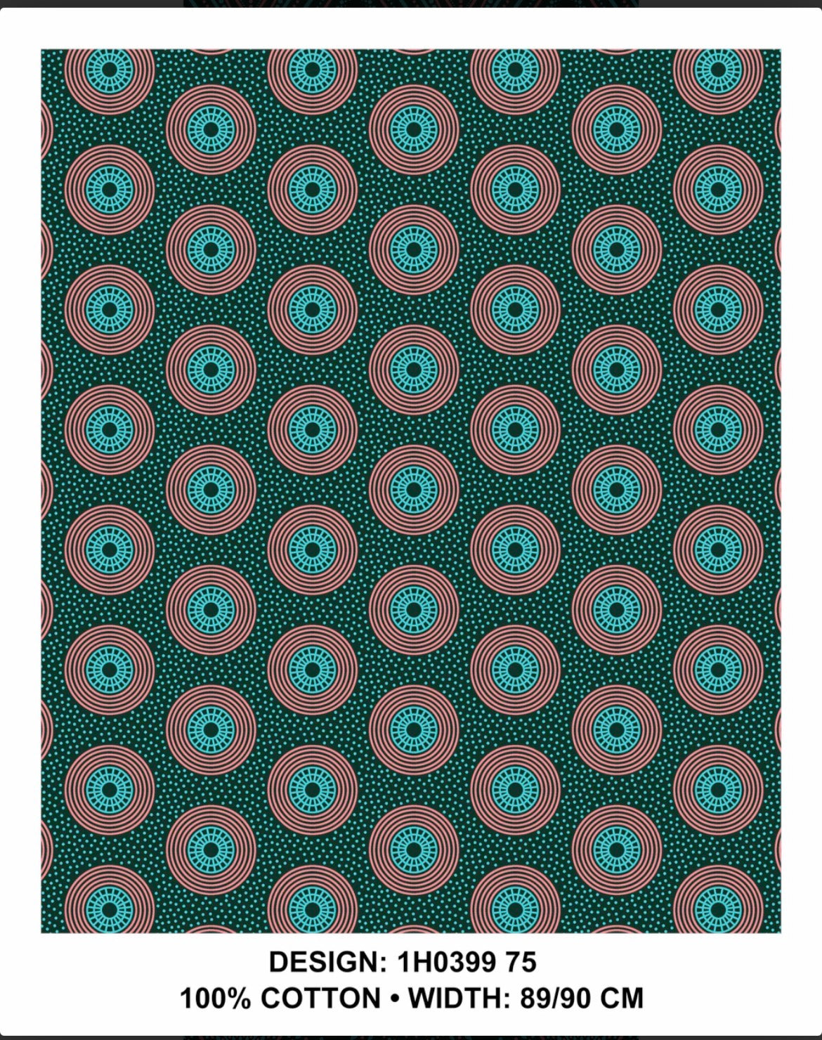 Turquoise shweshwe fabric 90 cm wide