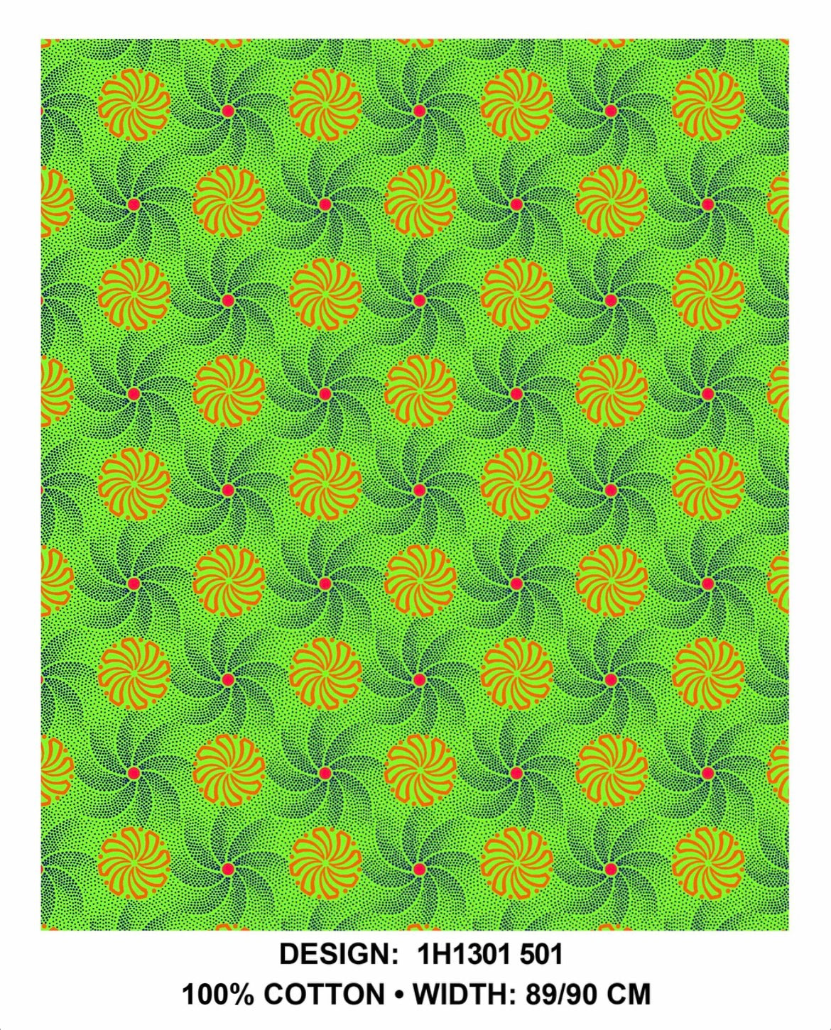 Lime Shweshwe fabric
