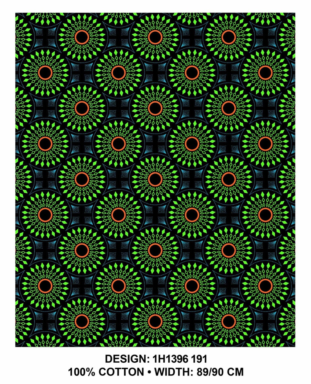Green black Shweshwe fabric