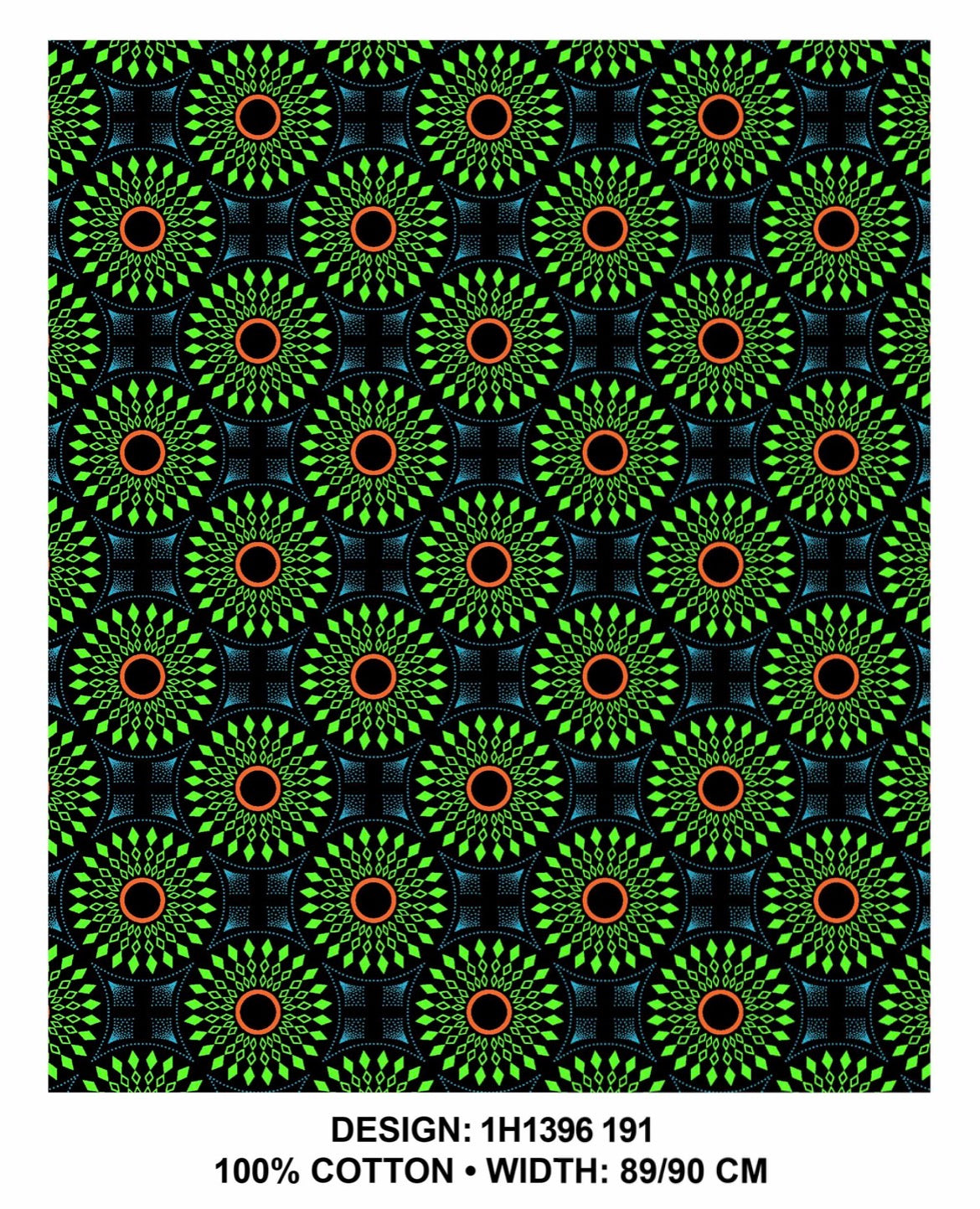 Green black Shweshwe fabric