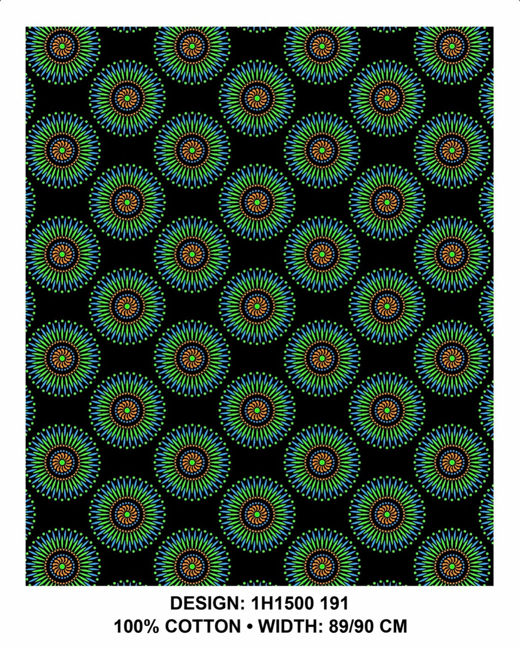 Green black Shweshwe fabric