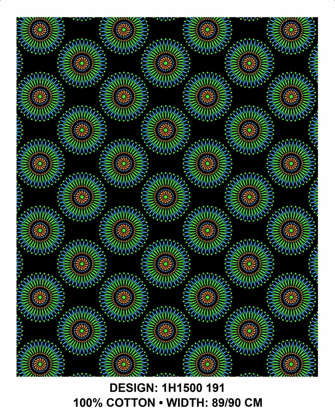 Green black Shweshwe fabric