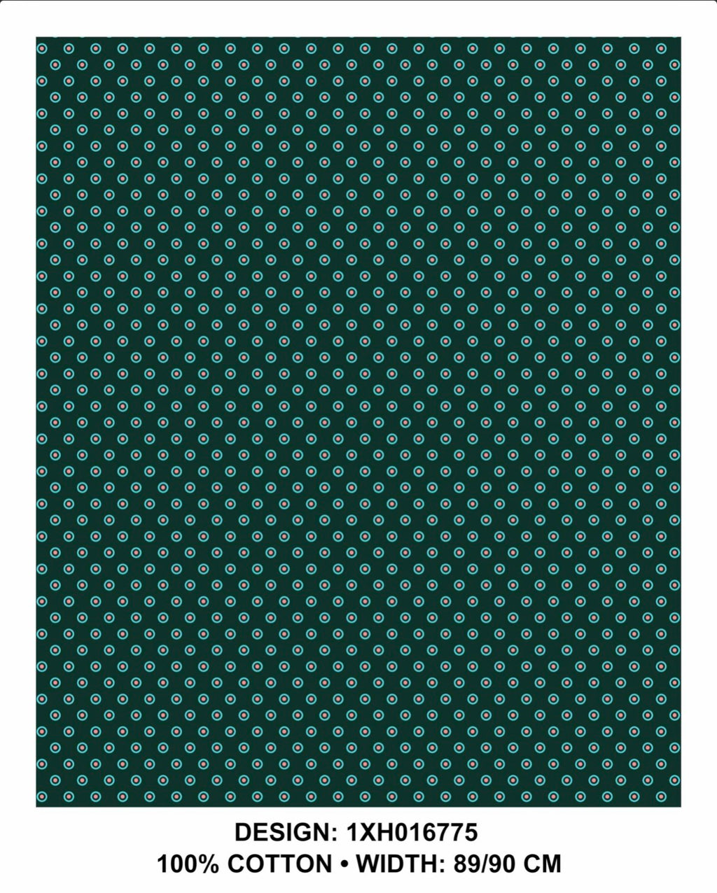 Turquoise shweshwe fabric 90 cm wide