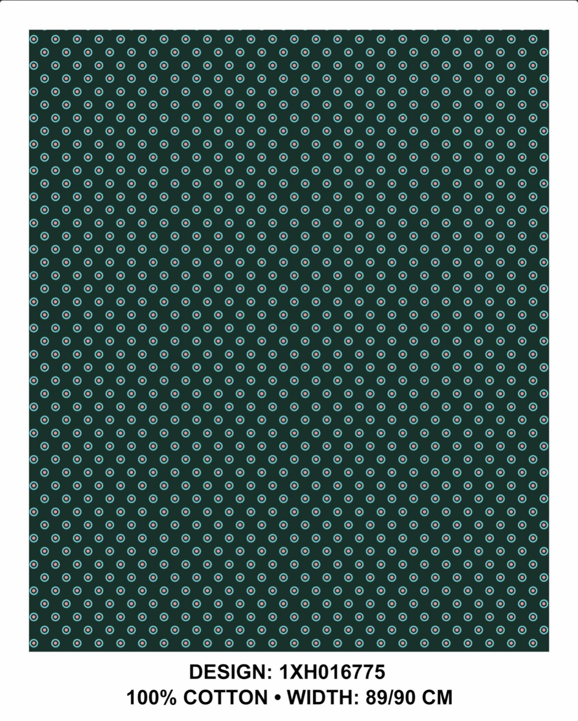 Turquoise shweshwe fabric 90 cm wide