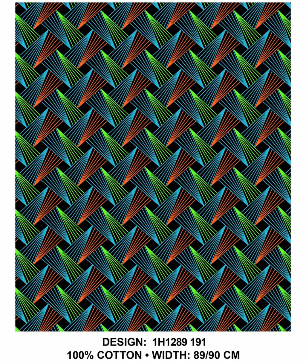 Green black Shweshwe fabric